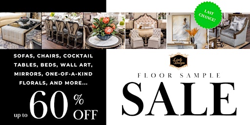 60% Off Sofas, Chairs, Tables & More – Floor Sample Sale! primary image