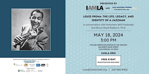 Imagem principal do evento Louis Prima: the Life, Legacy, and Identity of a Jazzman