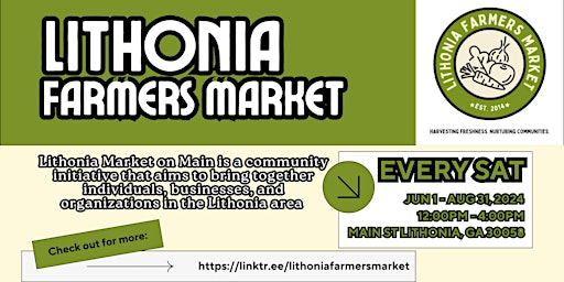 Primaire afbeelding van Lithonia Farners Market - Outdoor Pop Up Shop (Vendors Needed)