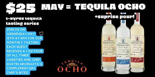 Primaire afbeelding van T-Byrd's Tequila Ocho Tasting!