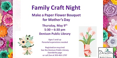 Imagem principal de Family Craft Night - Paper Flowers for Mother's Day