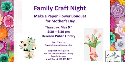 Imagem principal do evento Family Craft Night - Paper Flowers for Mother's Day