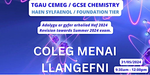 Imagem principal do evento Adolygu TGAU Cemeg  SYLFAENOL - Chemistry FOUNDATION GCSE Revision