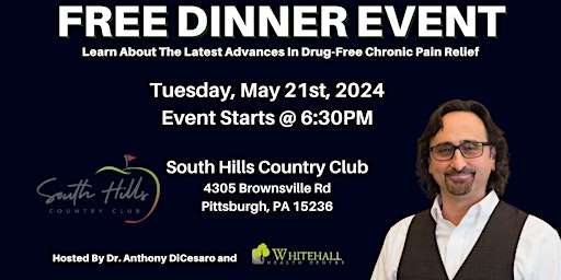 Learn Drug-Free Chronic Pain Relief Advances | FREE Pittsburgh Dinner Event  primärbild