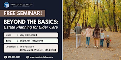 Imagem principal do evento Beyond The Basics: Estate Planning for Elder Care
