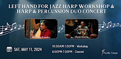 Imagem principal de Harp & Percussion Duo Concert & Workshop (Bundle Promo)