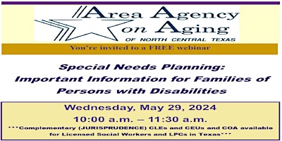 Special Needs Planning: Information for Families of Person w/ Disabilities primary image