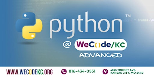 Primaire afbeelding van WeCodeKC's Advanced Python Class (Ages 12 - 17)