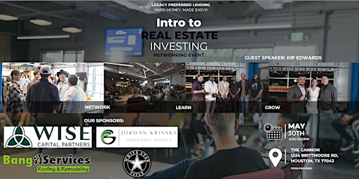 Primaire afbeelding van Intro to Real Estate Investing Networking Event 5/30/24