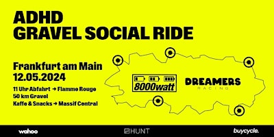 Primaire afbeelding van ADHD Gravel Social Ride Frankfurt am Main