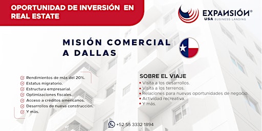 Hauptbild für MISIÓN COMERCIAL A DALLAS + PARTIDO DE BEISBOL
