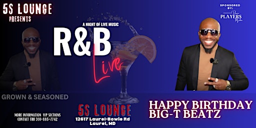 Imagem principal do evento R&B Live: Celebrating Big-T Beatz Birthday