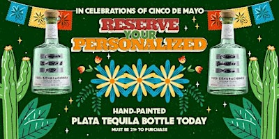 Imagem principal do evento Personalized Tequila Bottle in celebration of Cinco de Mayo