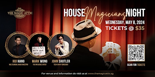 Imagem principal do evento Prepare to be amazed at The Magic Attic's House Magicians Night on May 8th!