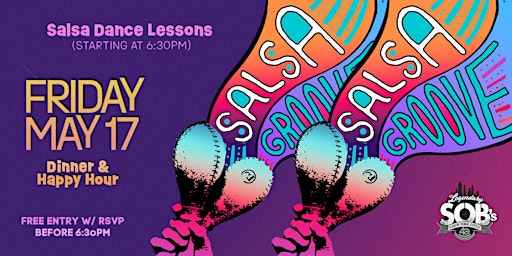 Imagem principal do evento Salsa Groove: Free Salsa Dance Lessons & Happy Hour