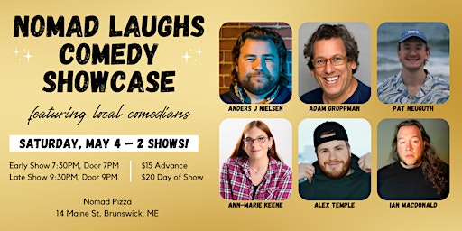 Imagem principal do evento Nomad Laughs Comedy Showcase! Early Show!