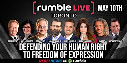 Imagem principal do evento Rumble LIVE: Defending your human right to freedom of expression