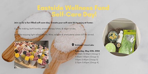 Primaire afbeelding van Eastside Wellness Fund Self-Care Day (DIY Candle making, bath bomb, & more)
