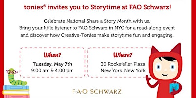 Image principale de Tonies Storytime at FAO Schwarz NYC
