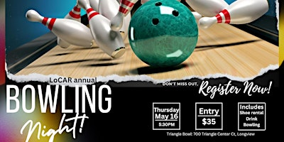 Primaire afbeelding van LoCAR Let the Good Times Roll Bowling Night
