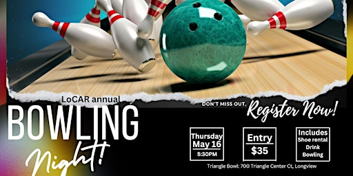 Imagem principal do evento LoCAR Let the Good Times Roll Bowling Night