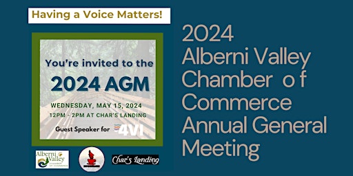 Imagem principal do evento Alberni Valley Chamber of Commerce Annual General Meeting