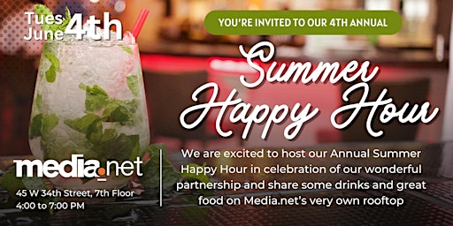Hauptbild für Media.net 4th Annual Summer Happy Hour