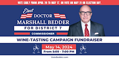 Imagem principal do evento Wine Tasting Fundraiser To Elect Dr. Marshall Bedder