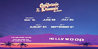 Primaire afbeelding van California Dreamin Pre Party - Summer Event series by Space Munkey