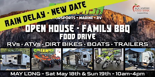 Imagen principal de Spring Open House - BBQ - Food Drive at Squamish Motorsports RV, ATV, Dirt Bike, Boat Showcase