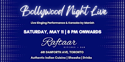 Hauptbild für Bollywood Night Live | Live Performance by Manish | Bollywood Party Night