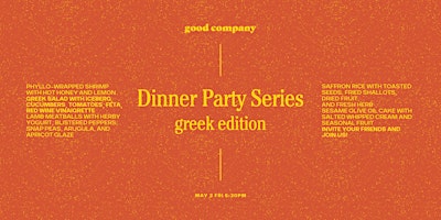 Imagem principal do evento Dinner Party Series: Greek Edition
