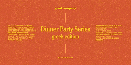 Imagen principal de Dinner Party Series: Greek Edition