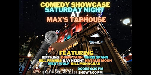 Primaire afbeelding van Comedy Showcase Saturday Night at Max's Taphouse