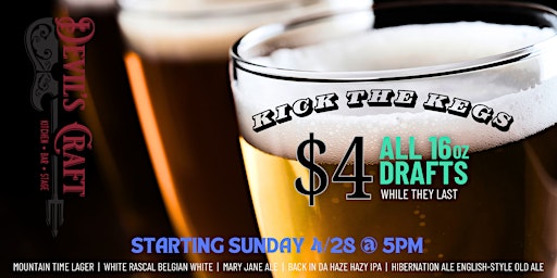 Primaire afbeelding van $4 DRAFTS now through May 4th