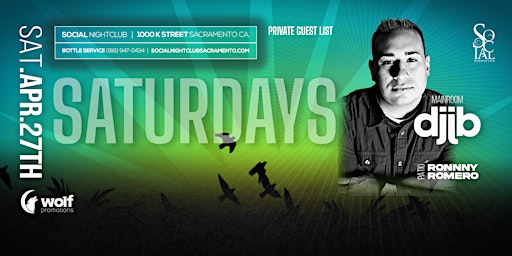 WOLFS PRIVATE GUEST LIST - SATURDAYS @ SOCIAL primary image