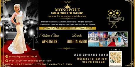 Imagem principal do evento Monopole Cannes Fashion for Film 2024 powered by Heart of Holywood
