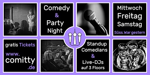 Primaire afbeelding van Comedy & Party Night ⭐Profi-Comedians & Newcomer ⭐DJs auf 3 Floors ⭐Berlin