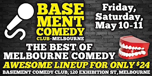Imagem principal do evento Basement Comedy Club: Friday/Saturday, May 10/11, 8pm