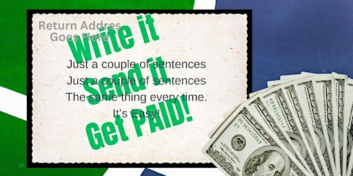Primaire afbeelding van Write Post Cards & Make $50-$75/Hour  3 PM Sunday April 28th