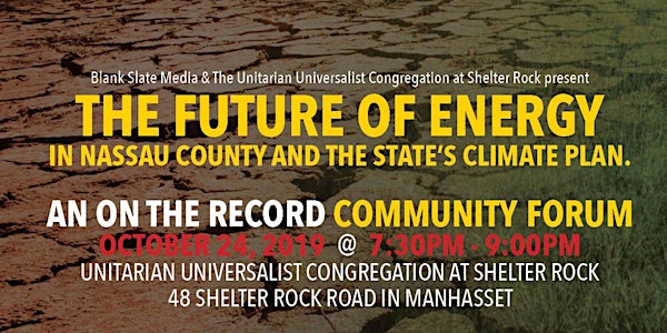 The Future of Energy in Nassau and the State's Climate Plan - CANCELLED