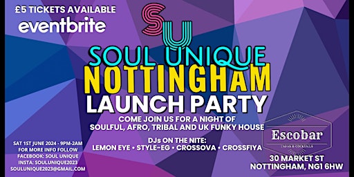 Imagem principal do evento Soul Unique  NOTTINGHAM Launch Party