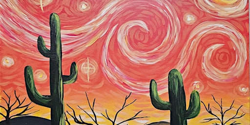Imagem principal do evento Starry Night Saguaros - Paint and Sip by Classpop!™