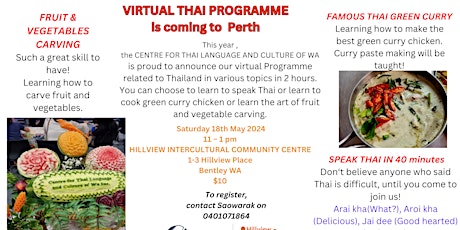 Virtual Thai programme, coming to Perth