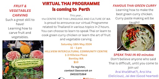 Imagem principal do evento Virtual Thai programme, coming to Perth