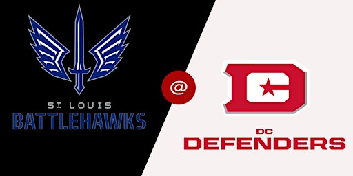 Live - May 19. 11:00 AM - St. Louis Battlehawks vs. DC Defenders primary image