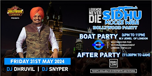 Immagine principale di Legends Never Die - Sidhu Moose Wala : Boat + After Party 