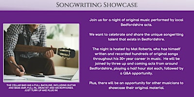 Imagem principal do evento Songwriters Showcase