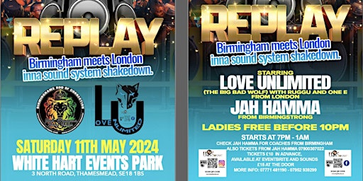 REPLAY Sound System Shakedown,Love Unlimited & Jah Hamma primary image