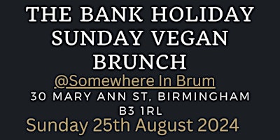 THE BANK HOLIDAY SUNDAY VEGAN BRUNCH primary image